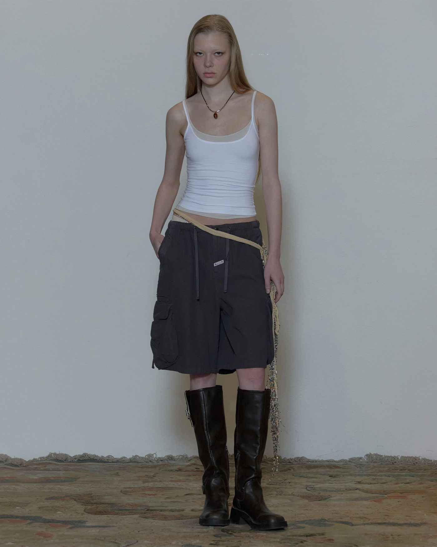 ショートパンツ [SCULPTOR] Twill Cargo Half Pants Navy SC24S430NA 스컬프터(SCULPTOR) Twill Cargo Half Pants Navy - 사이즈